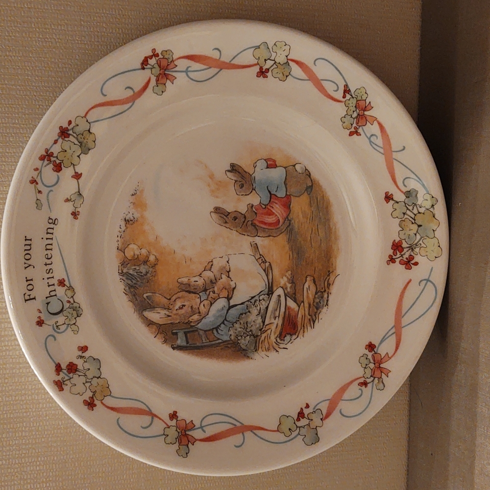 Wedgewood Christing Plate Entitled 'Peter Rabbit"